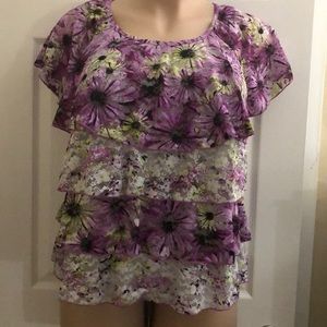 NWOT Plus Size 2X Women’s layered lace floral top